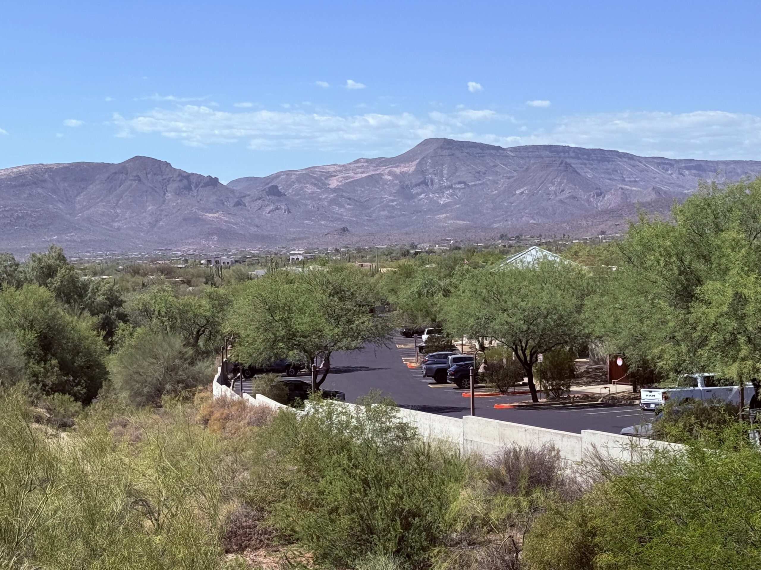Cave Creek Road and mountain landscape in Cave Creek Arizona near the town center